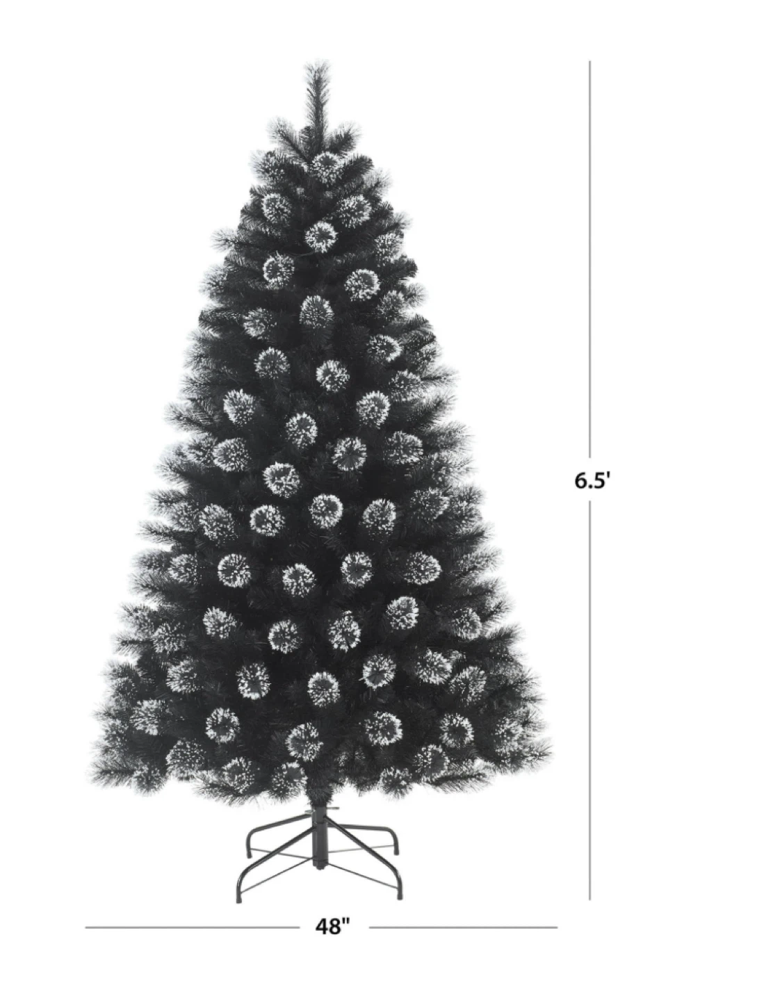 New Holiday Time 6.5' Pre-Lit Branford Frosted Pine Black Tree - photo 3