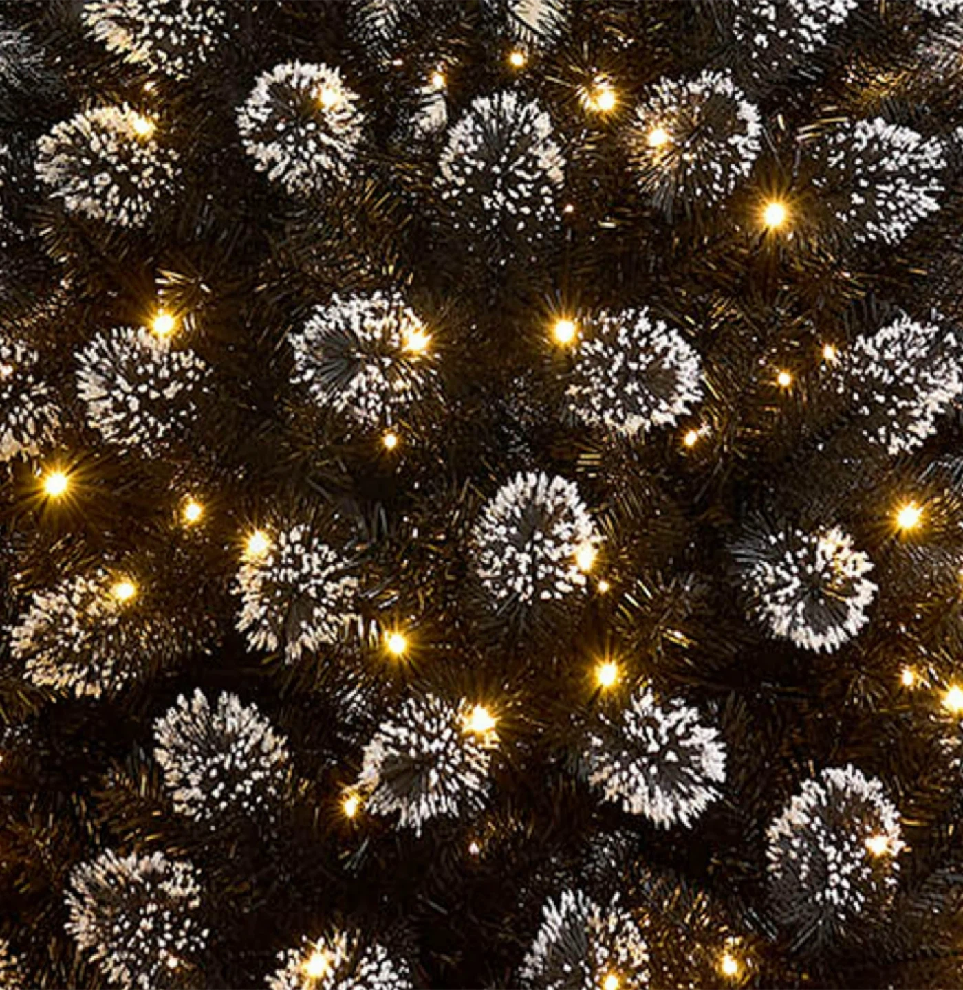 New Holiday Time 6.5' Pre-Lit Branford Frosted Pine Black Tree - photo 4