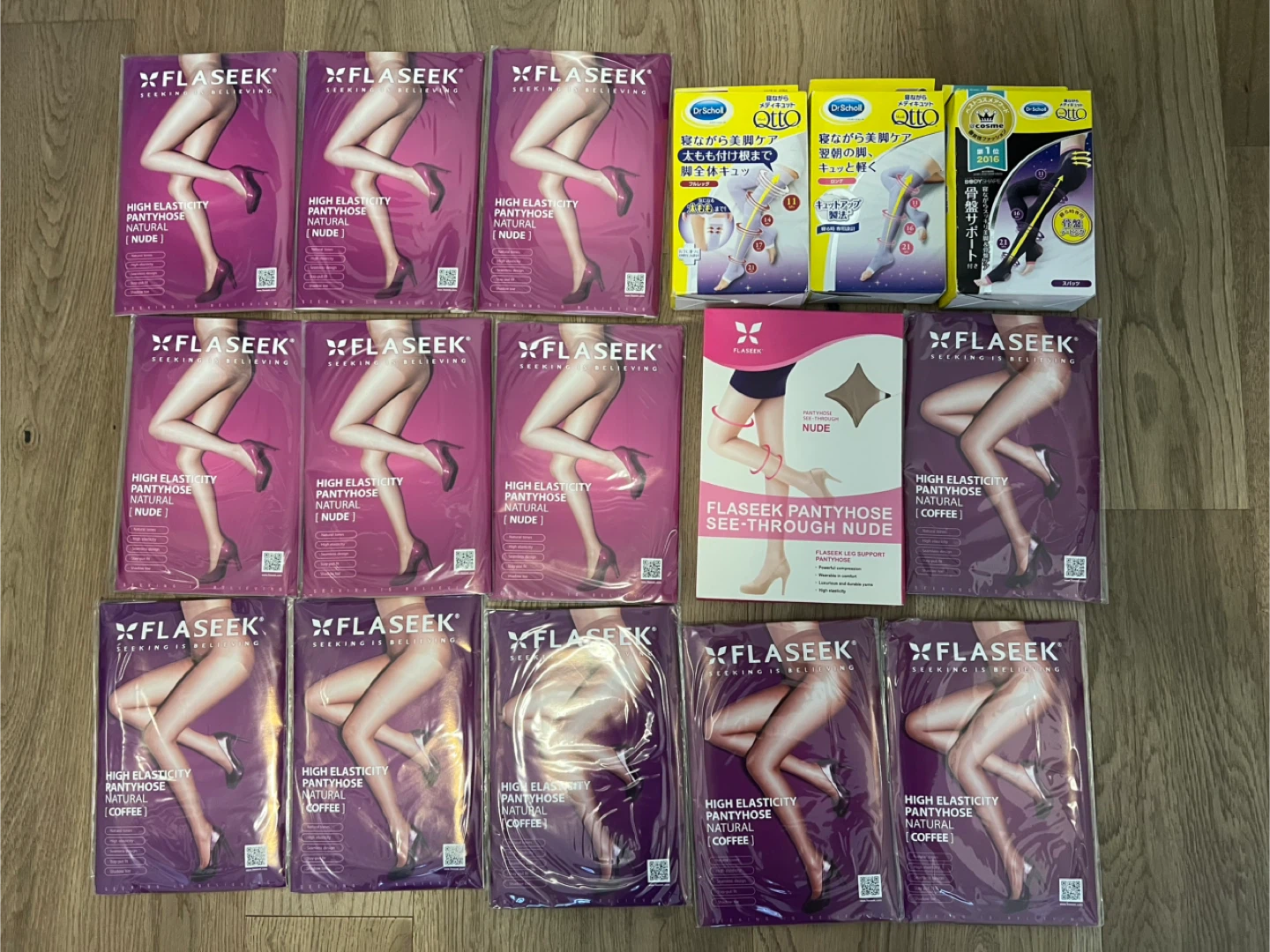 FLASEEK Pantyhose See-Through Nude