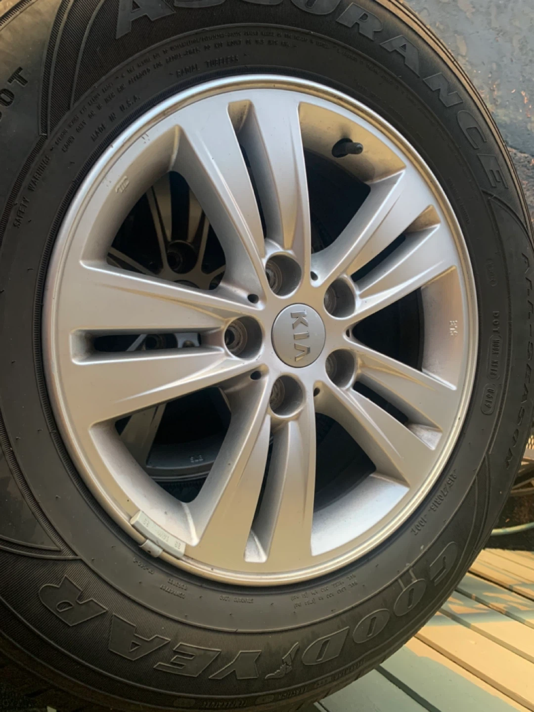 Kia Rims on Goodyear Assurance Tires