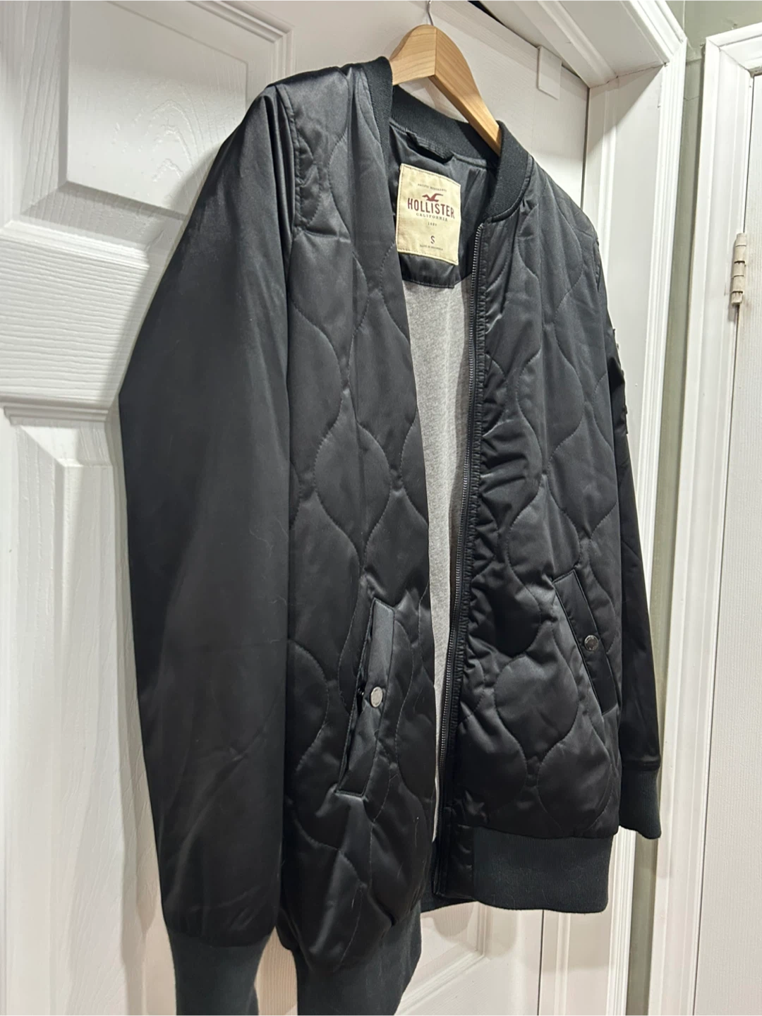 Hollister Black Bomber Jacket, Size S