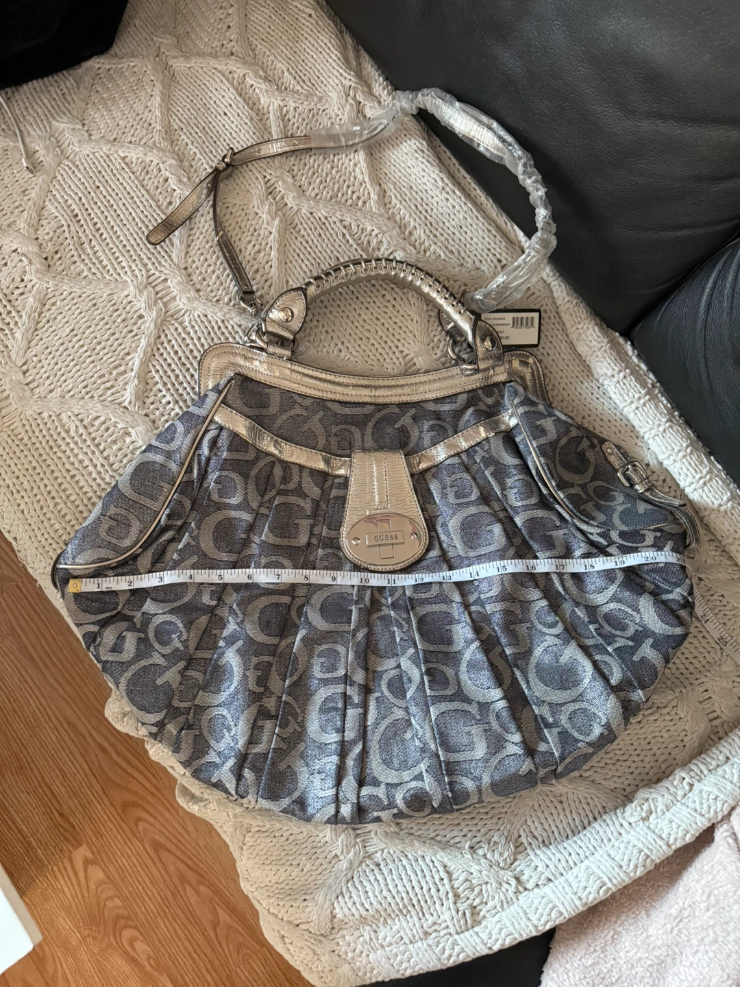 Guess Dome Satchel Bag - Silver/Grey - photo 5