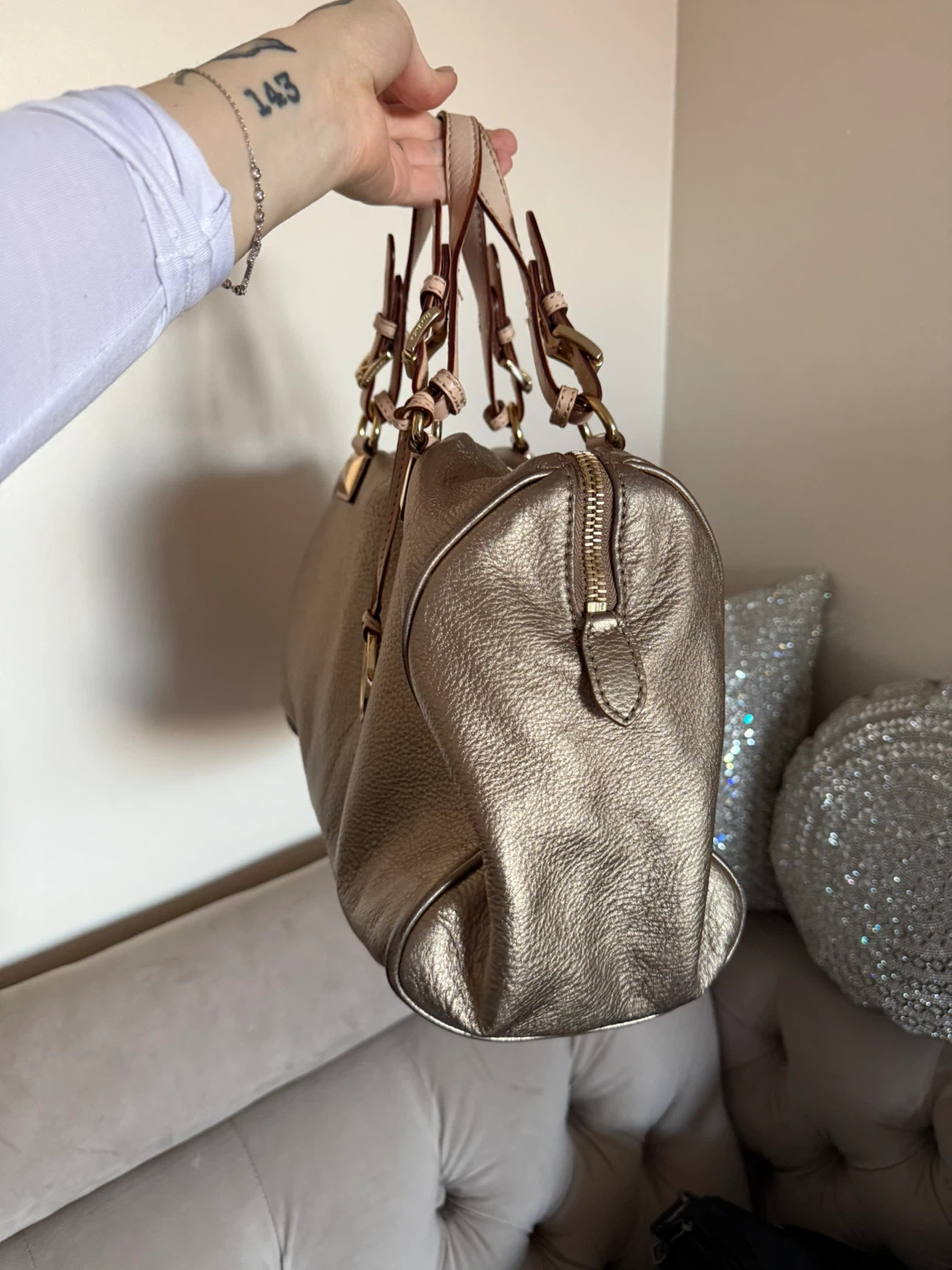Michael Kors Satchel Bag - Gold - photo 4