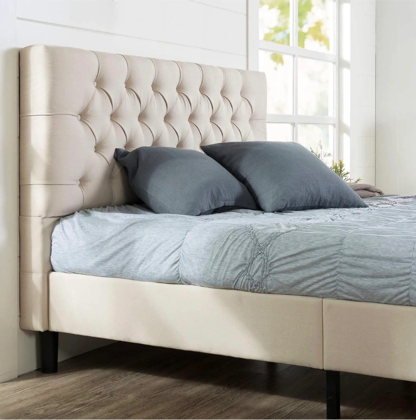 Upholstered Platform Bed Frame, Queen Size