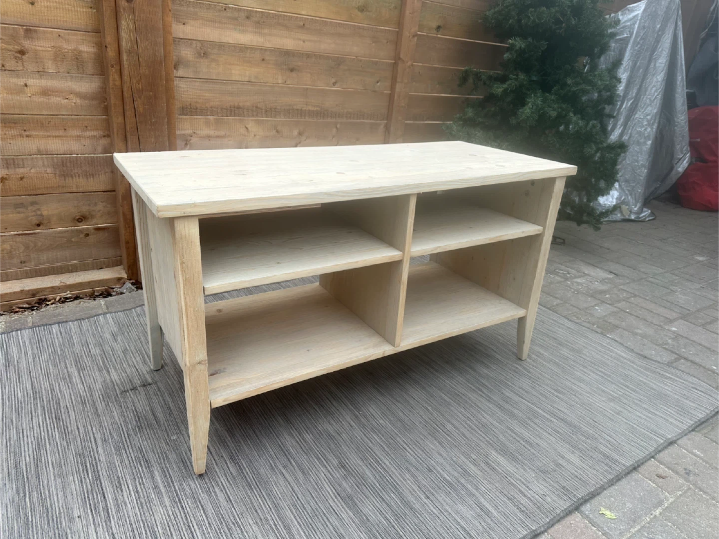 Wooden Entryway Bench with Storage