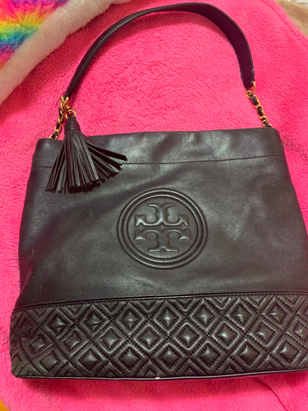 Tory Burch Black Leather Tote Bag - photo 3