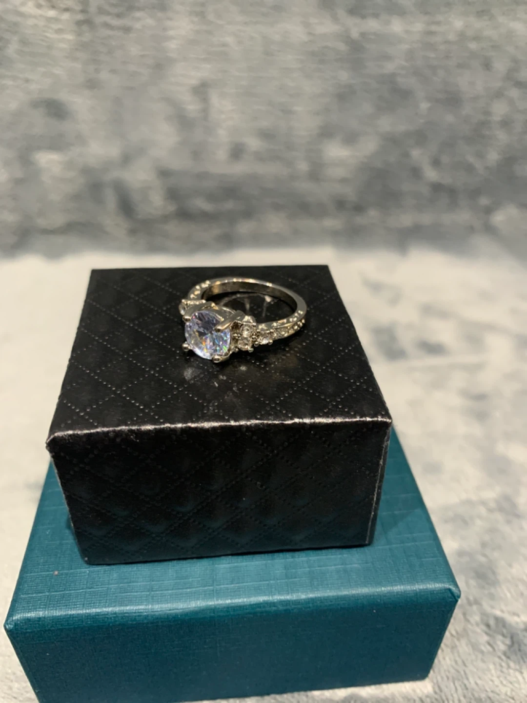 Silver Sparkly Ring Size 6