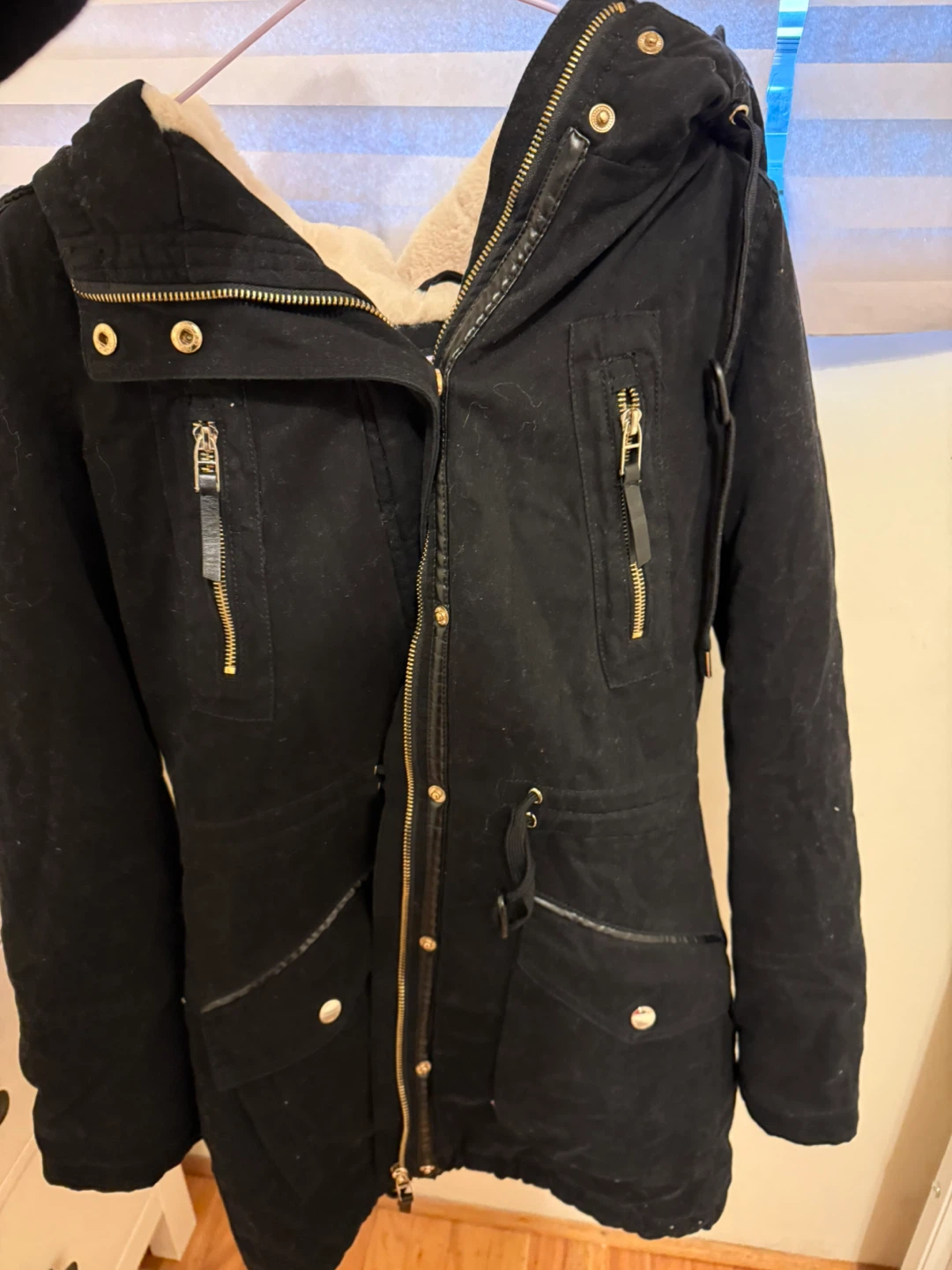 M&S Black Winter Parka S size