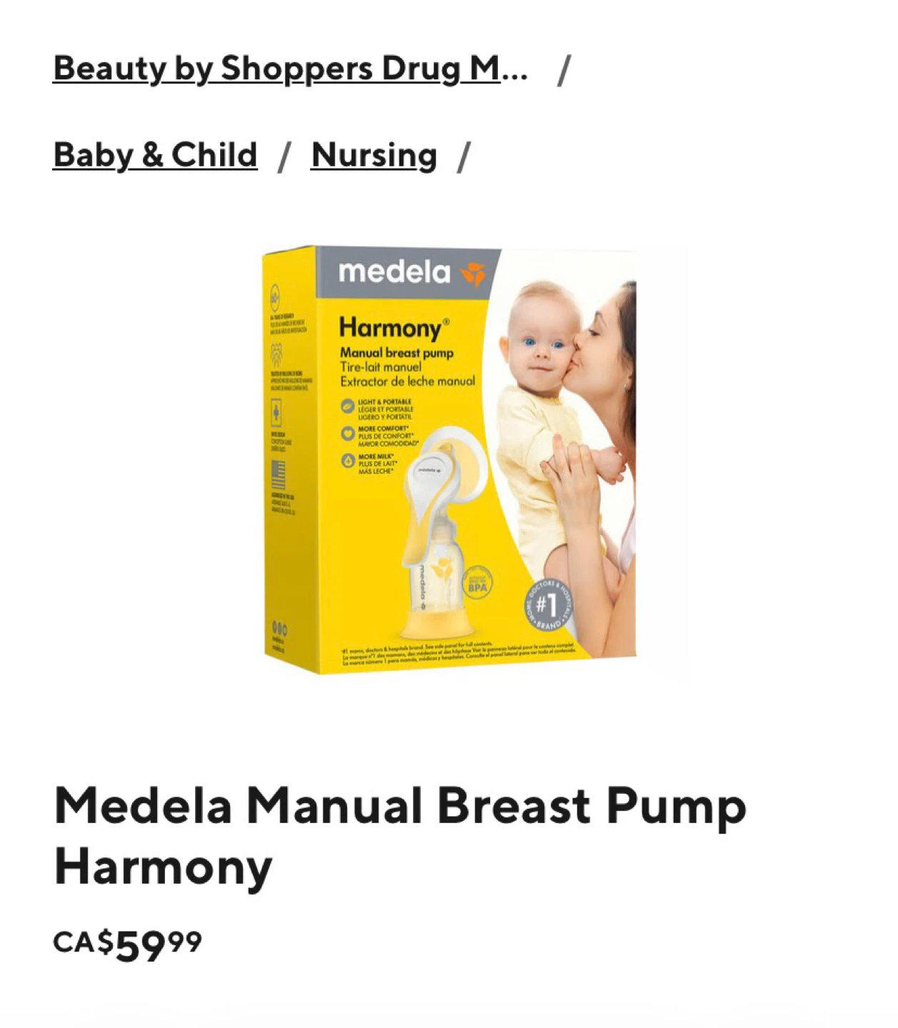 Medela Harmony Manual Breast Pump - New in Box!