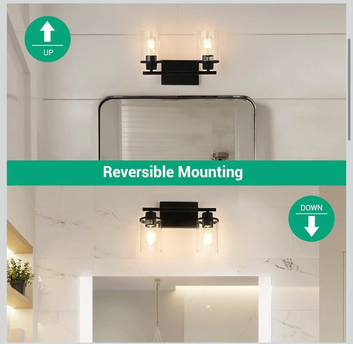 Bathroom Vanity Light, 2 Light Bathroom Light Fixtures - photo 3