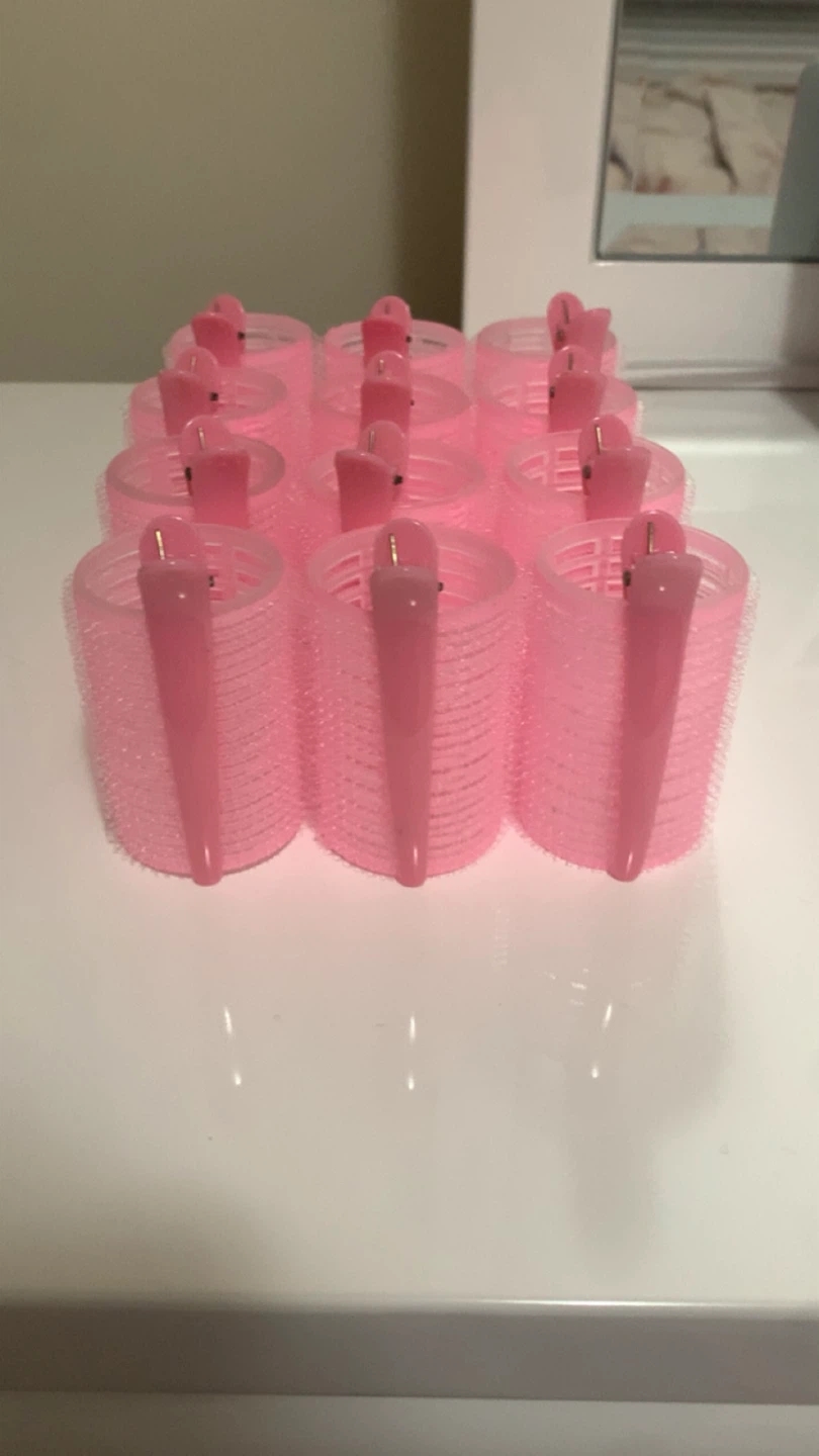 Pink Hair Rollers - Set of 12