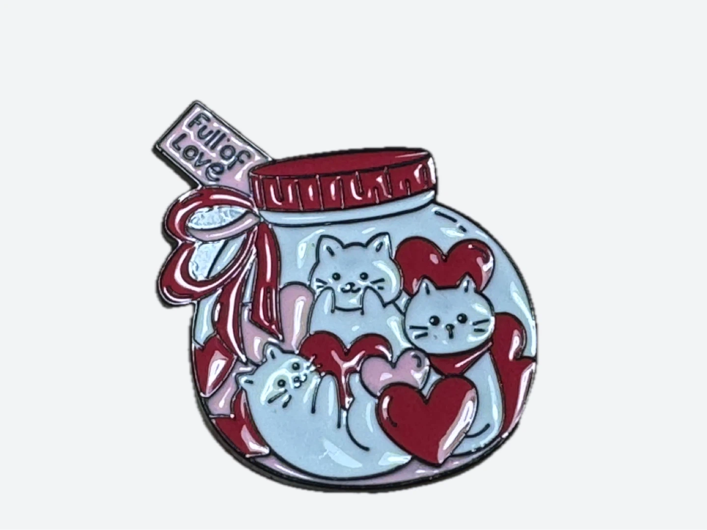 NEW Full of Love Cats in Jar Enamel Pin
