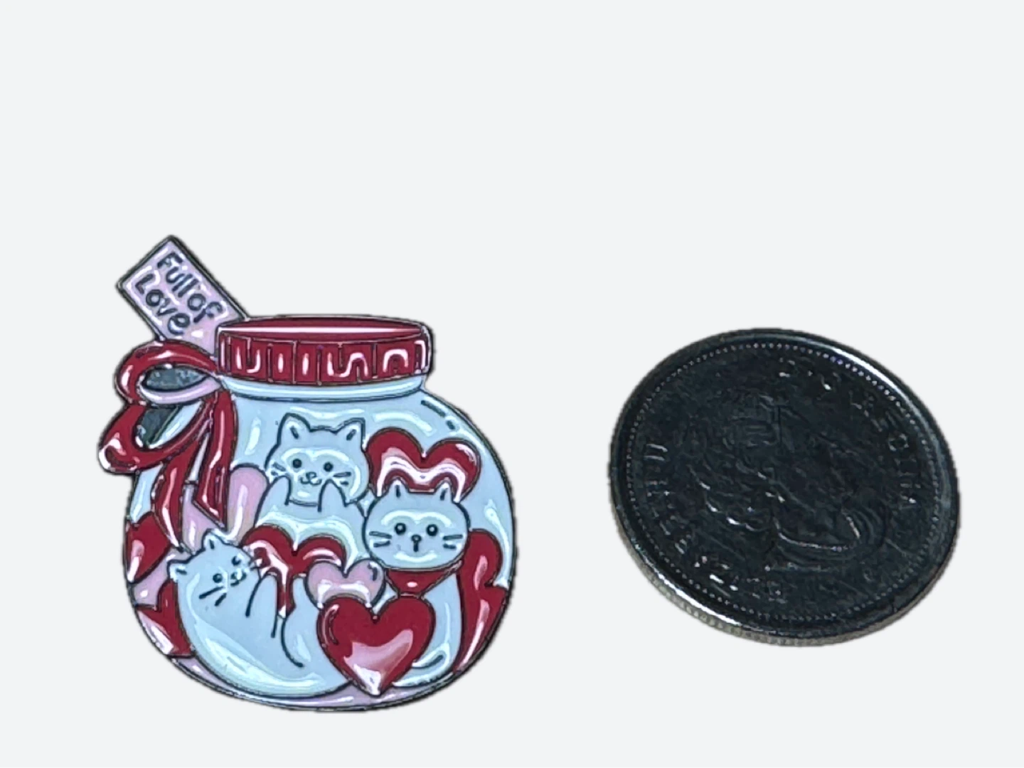 NEW Full of Love Cats in Jar Enamel Pin - photo 2