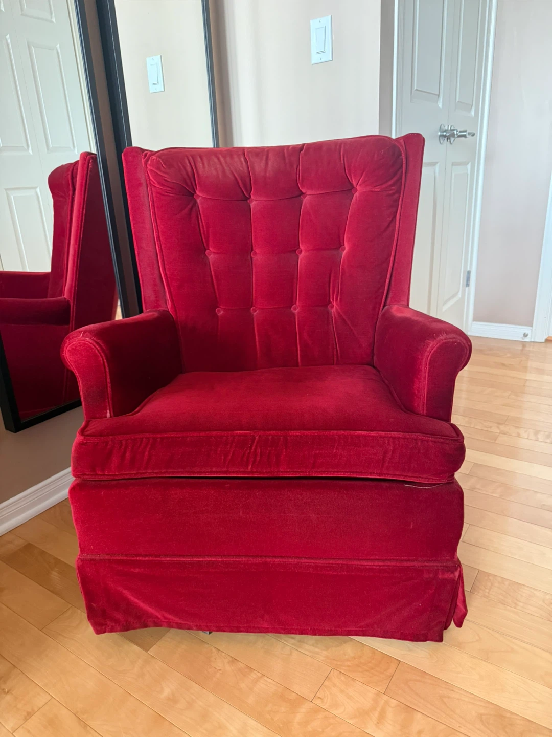 Red Velour Armchair
