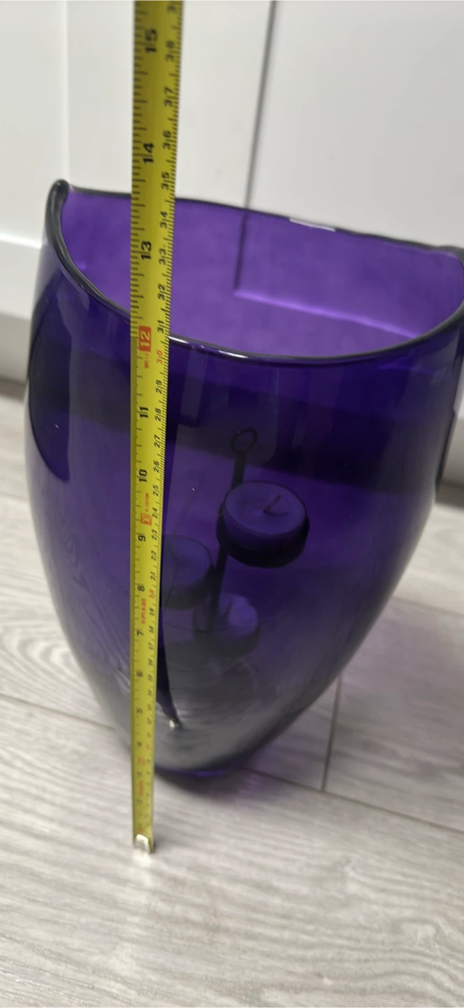 Purple Glass Vase with Candle Holder - photo 5