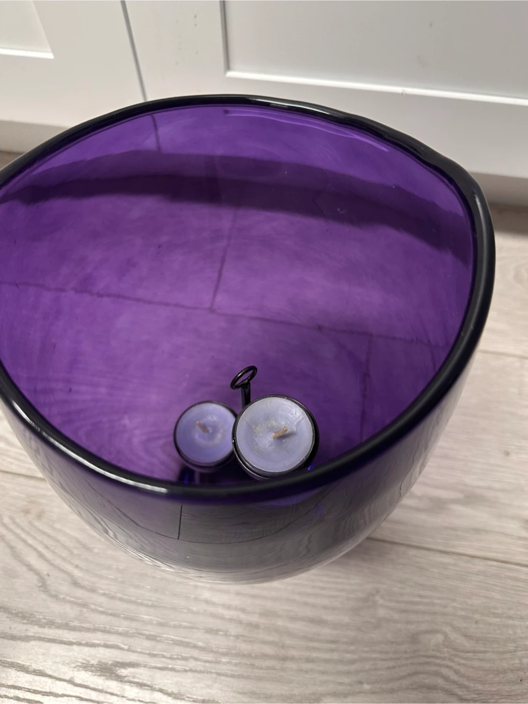 Purple Glass Vase with Candle Holder - photo 4