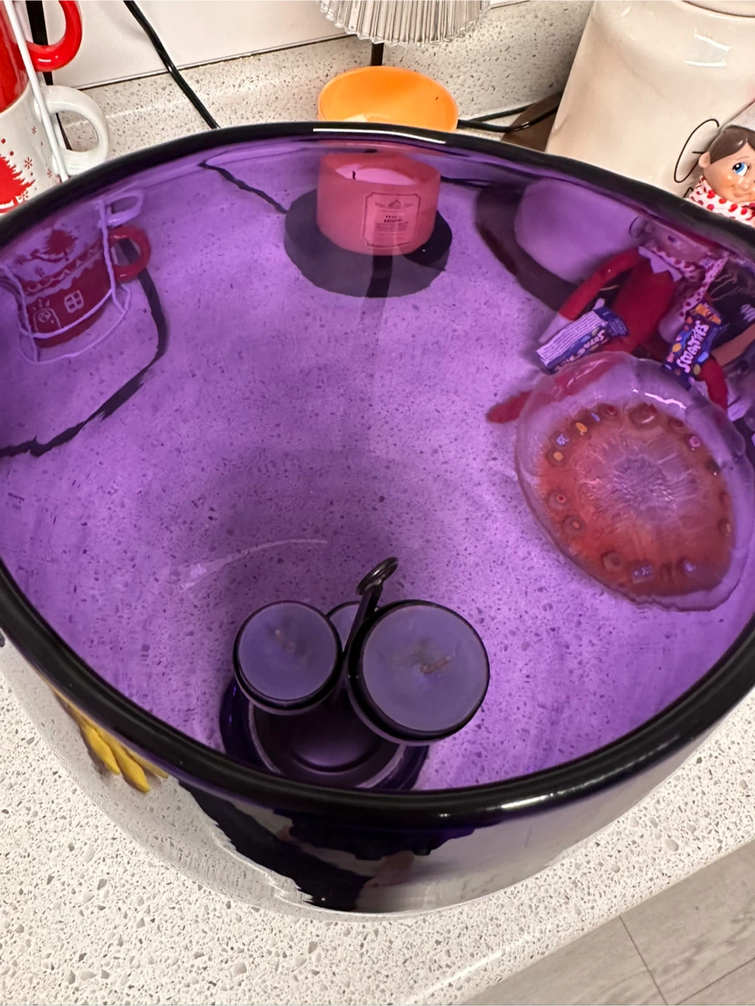 Purple Glass Vase with Candle Holder - photo 2