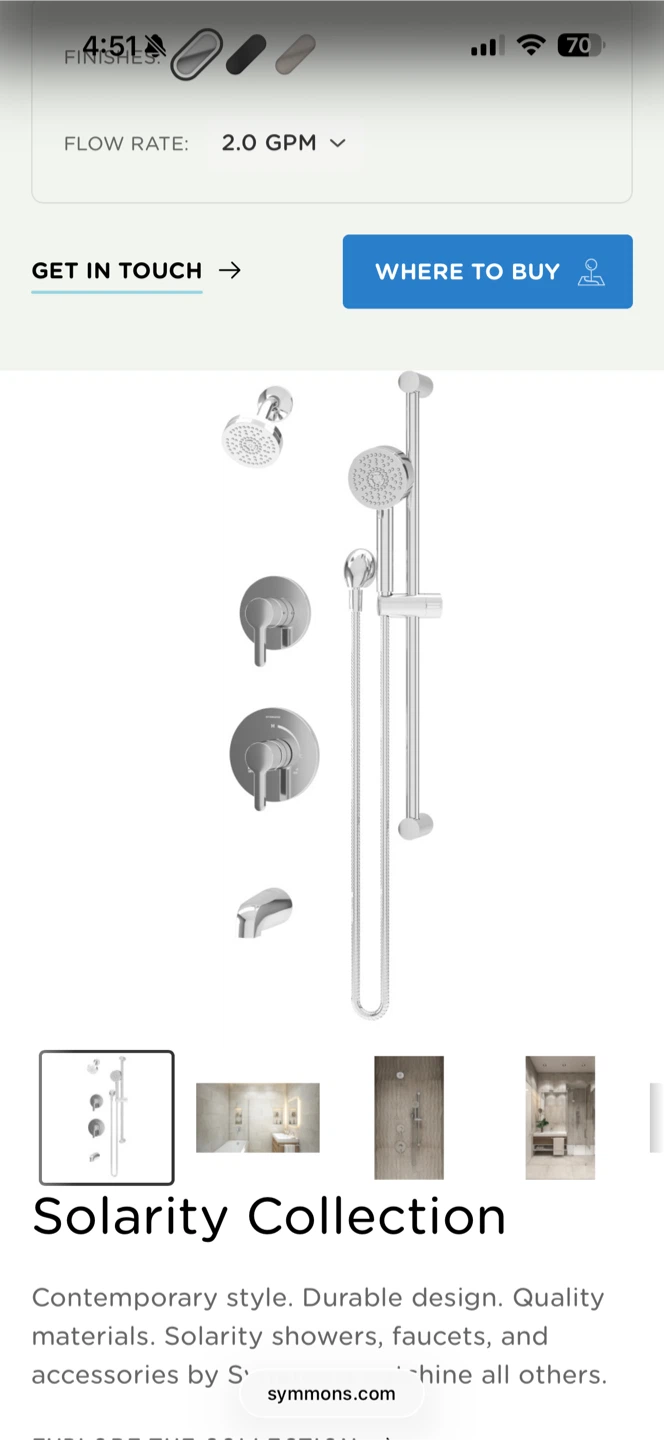 Symmons Solarity Shower System Trim - New in Box!