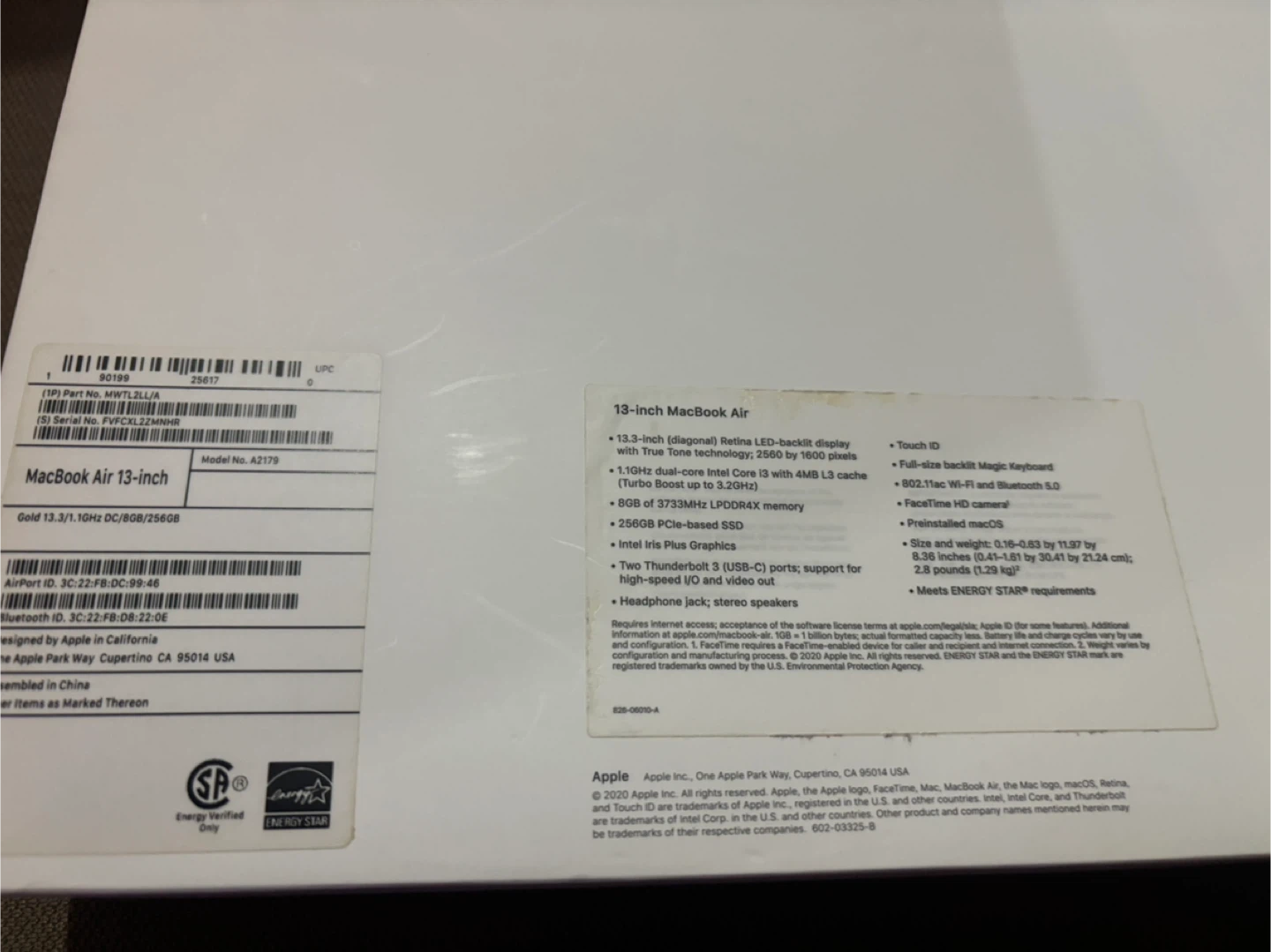 EMPTY BOX: Apple Macbook Air 13-inch Gold - photo 4
