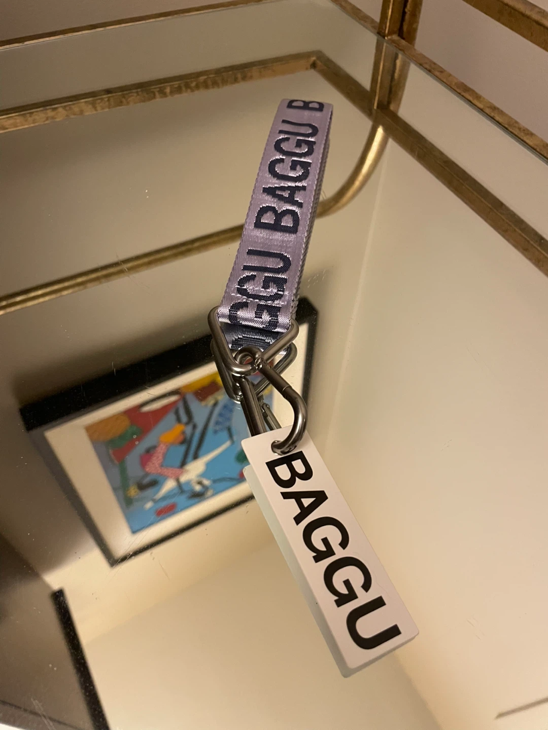 BAGGU Logo Keychain Lilac NEW