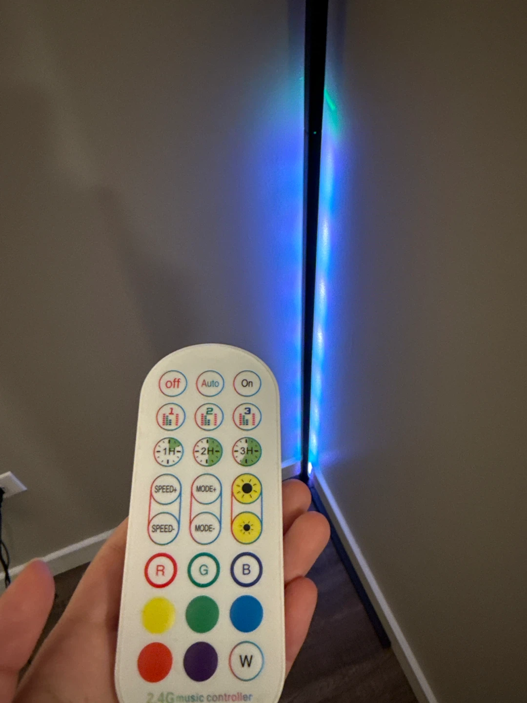 LED Corner Floor Lamp with Remote