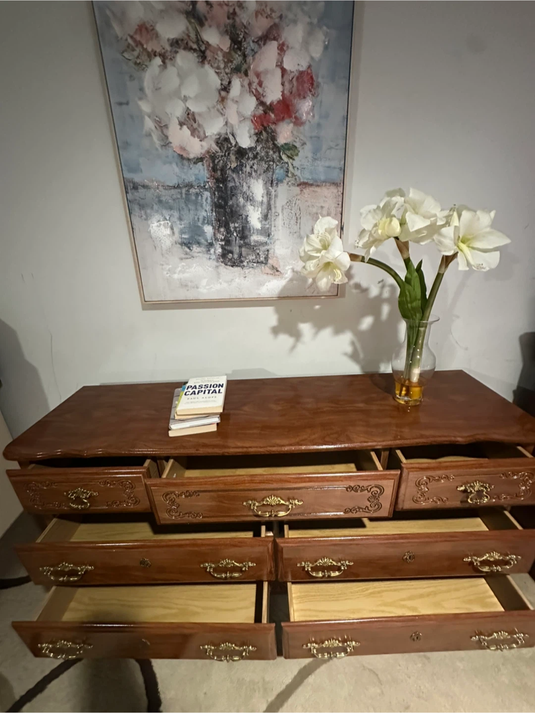 Wood Dresser with Gold Handles - photo 4