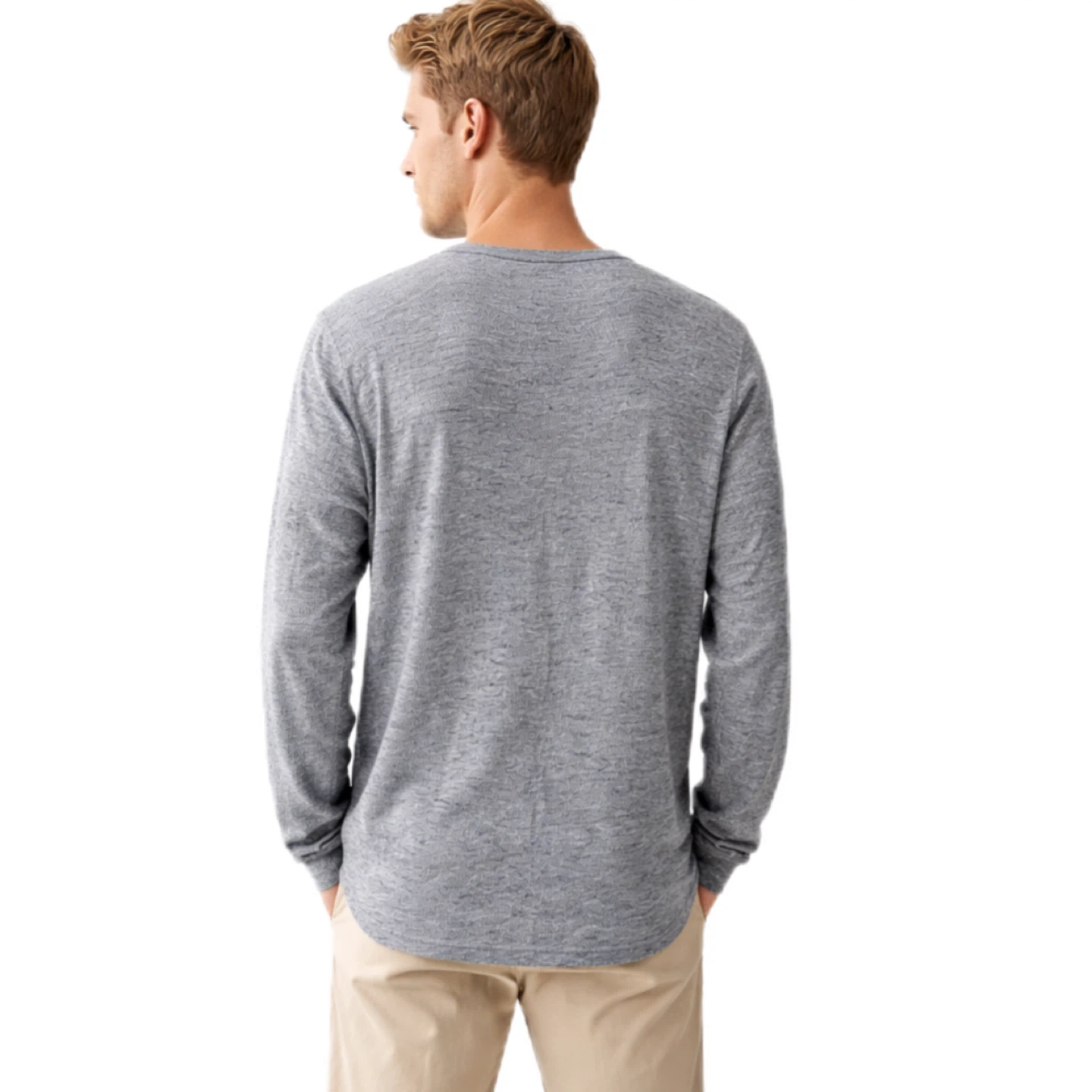 GAP Men’s Long Sleeve Henley Shirt XL Gray New With Tag - photo 3