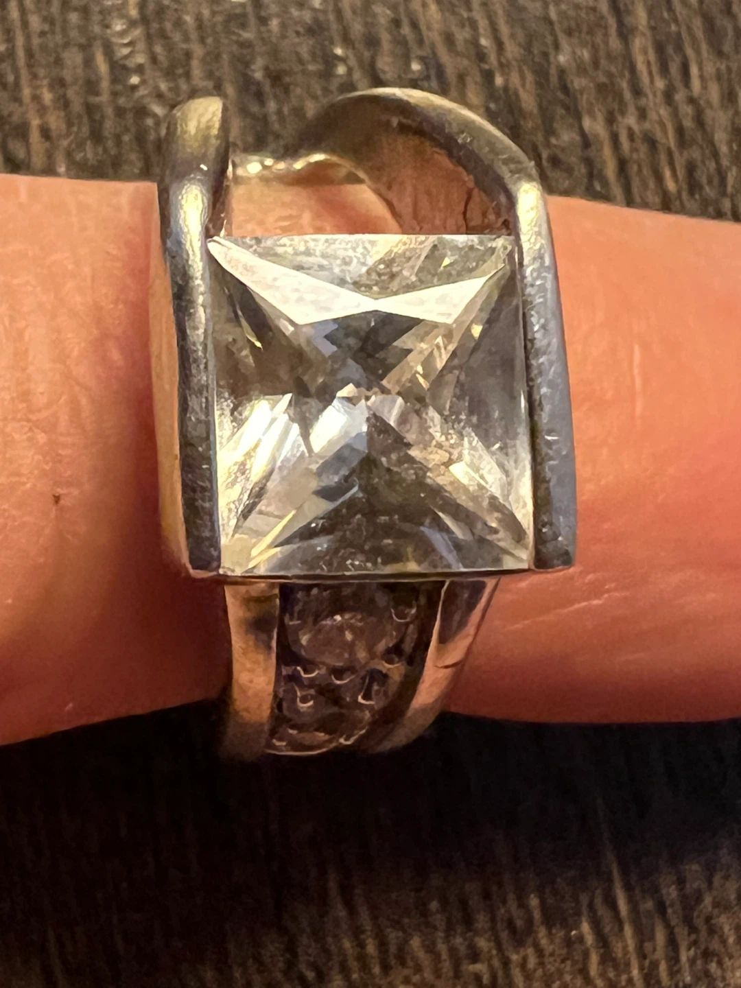 Silver Ring with Square Stone