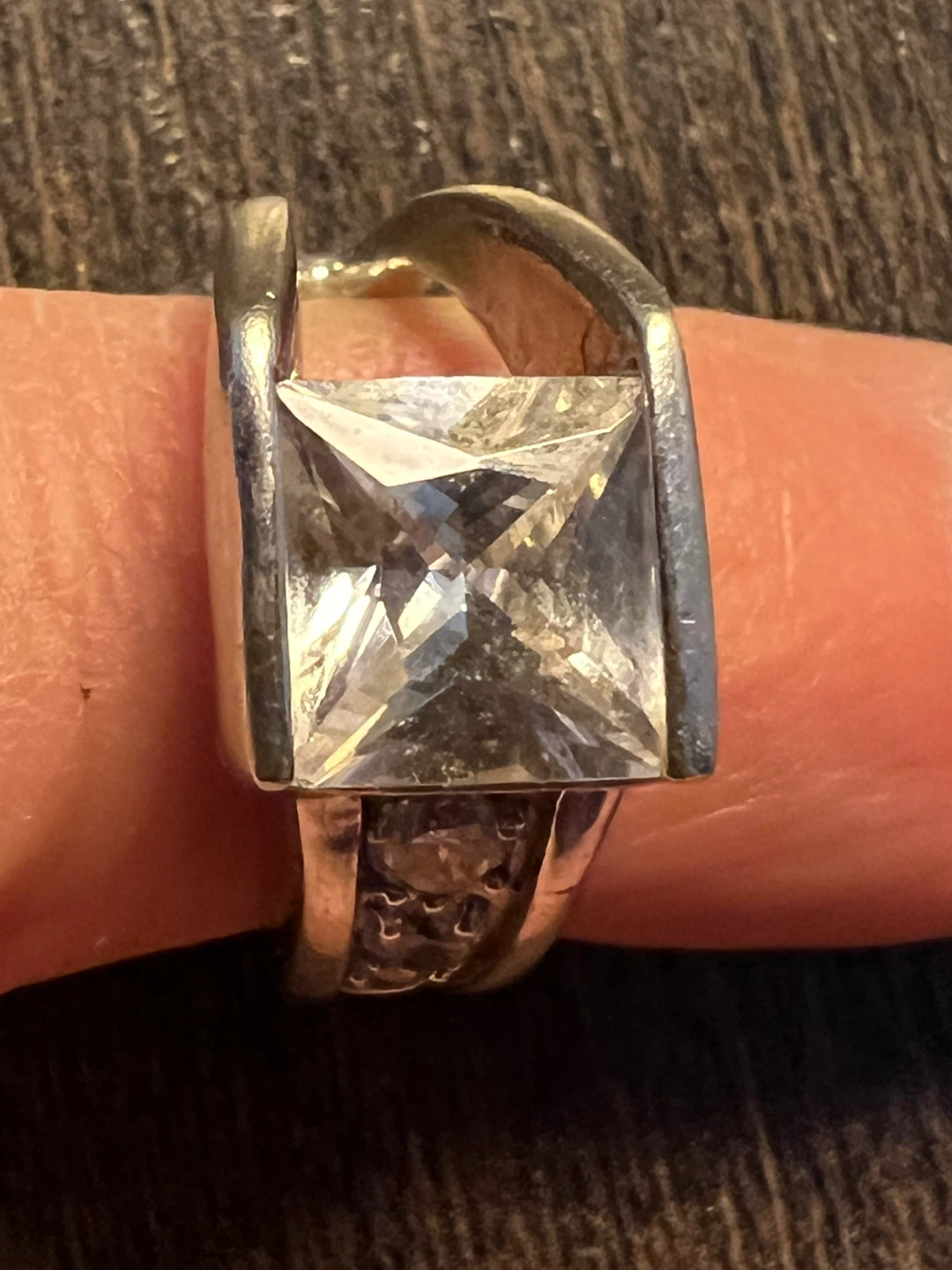 Silver Ring with Square Stone - photo 3