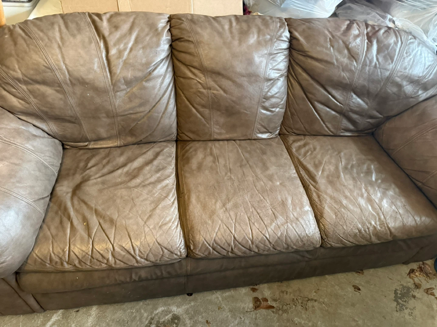 Leather Sofa - Brown - photo 2