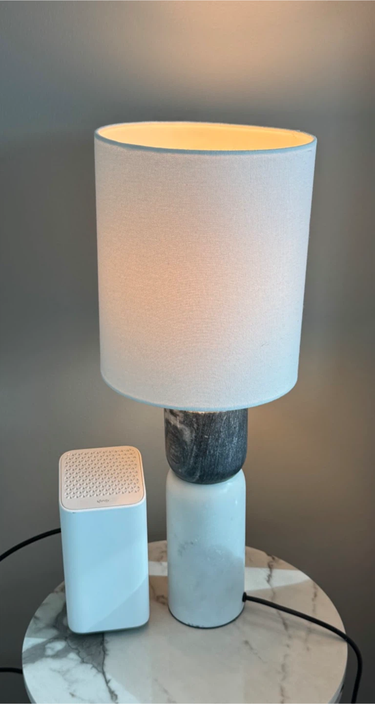 Charcoal and White Marble Lamp