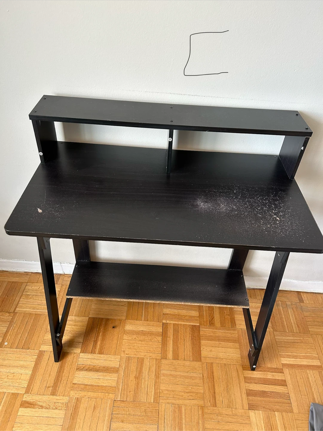 Black Desk with Shelves