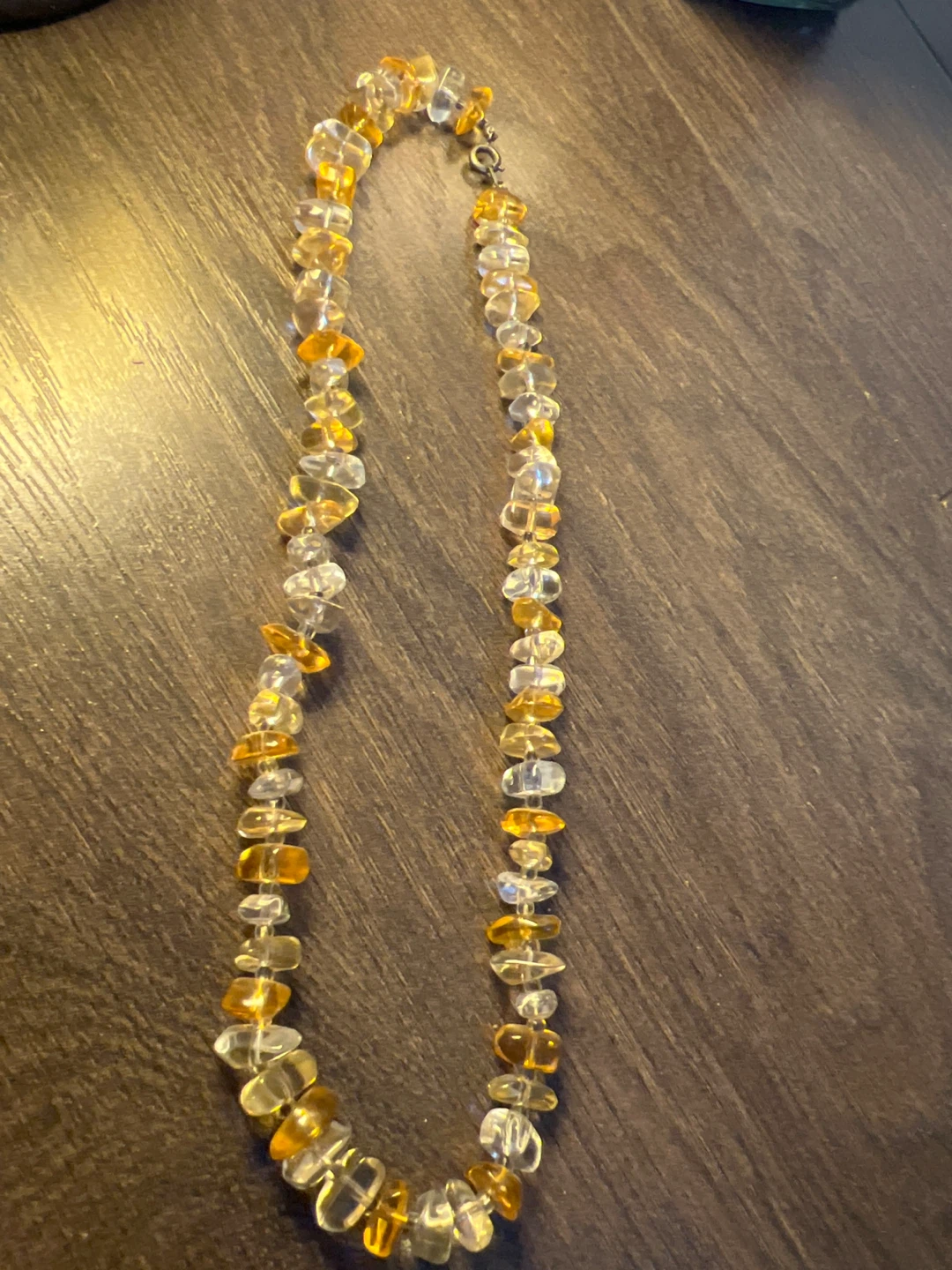 Yellow & Clear Stone Chip Necklace