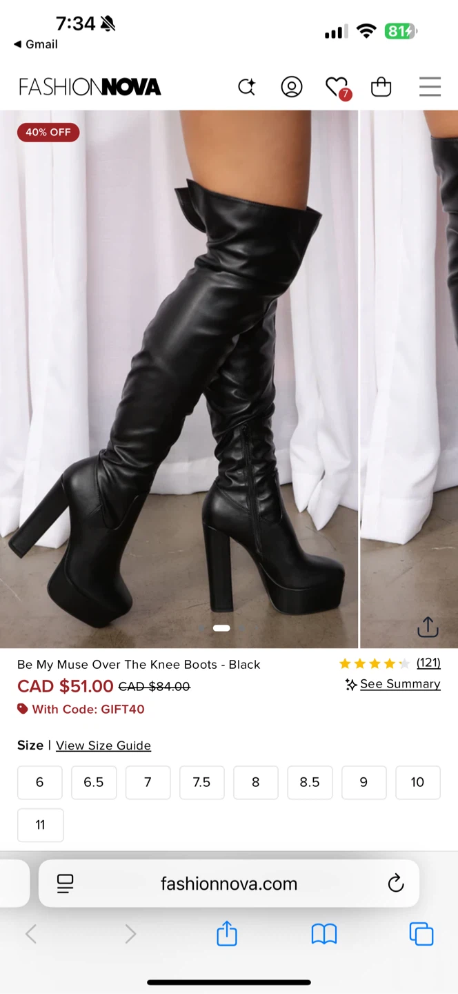 Fashion Nova Black Over The Knee Boots Size 9 - photo 2