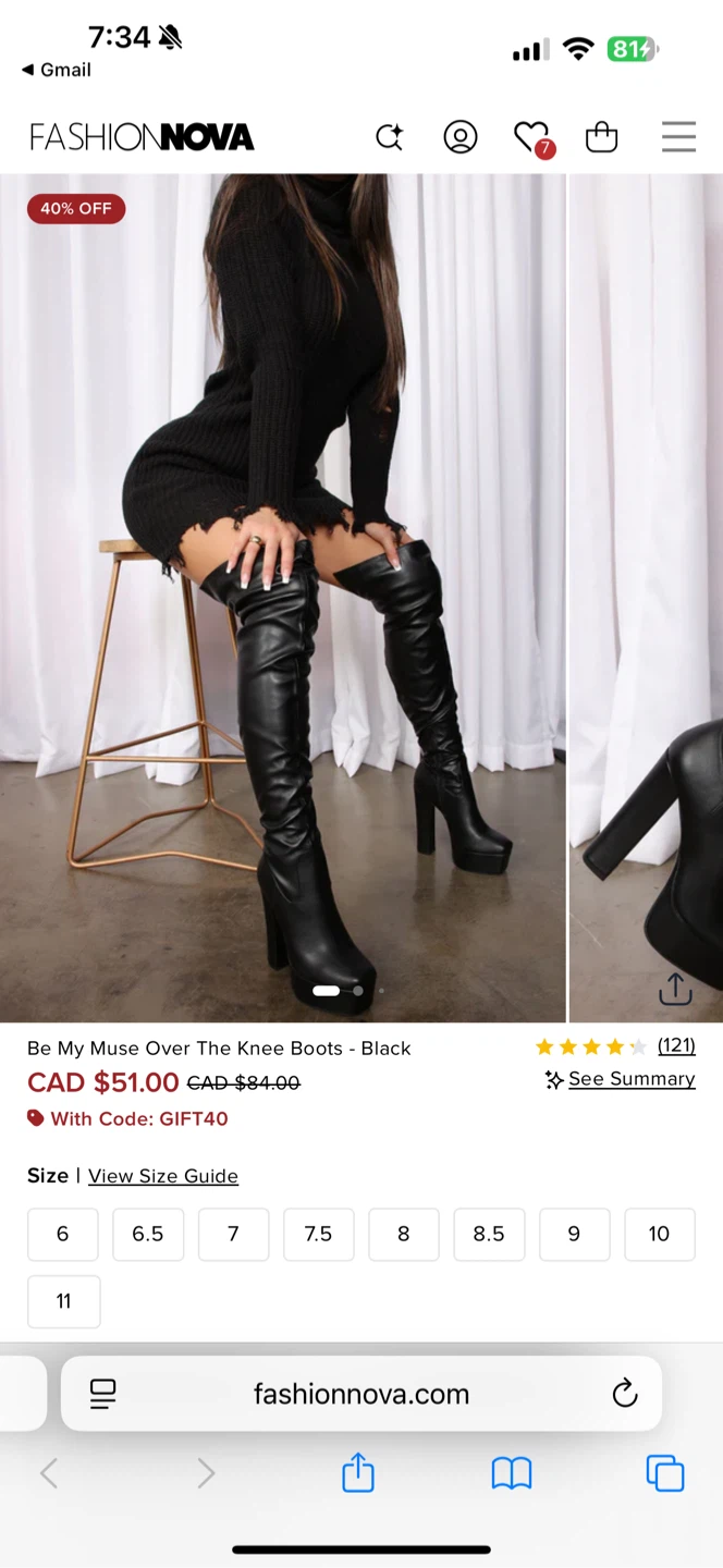 Fashion Nova Black Over The Knee Boots Size 9 - photo 3