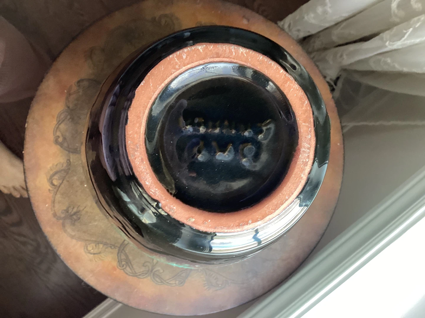 Vintage Ceramic Vase - Gorgeous Green & Black - photo 2