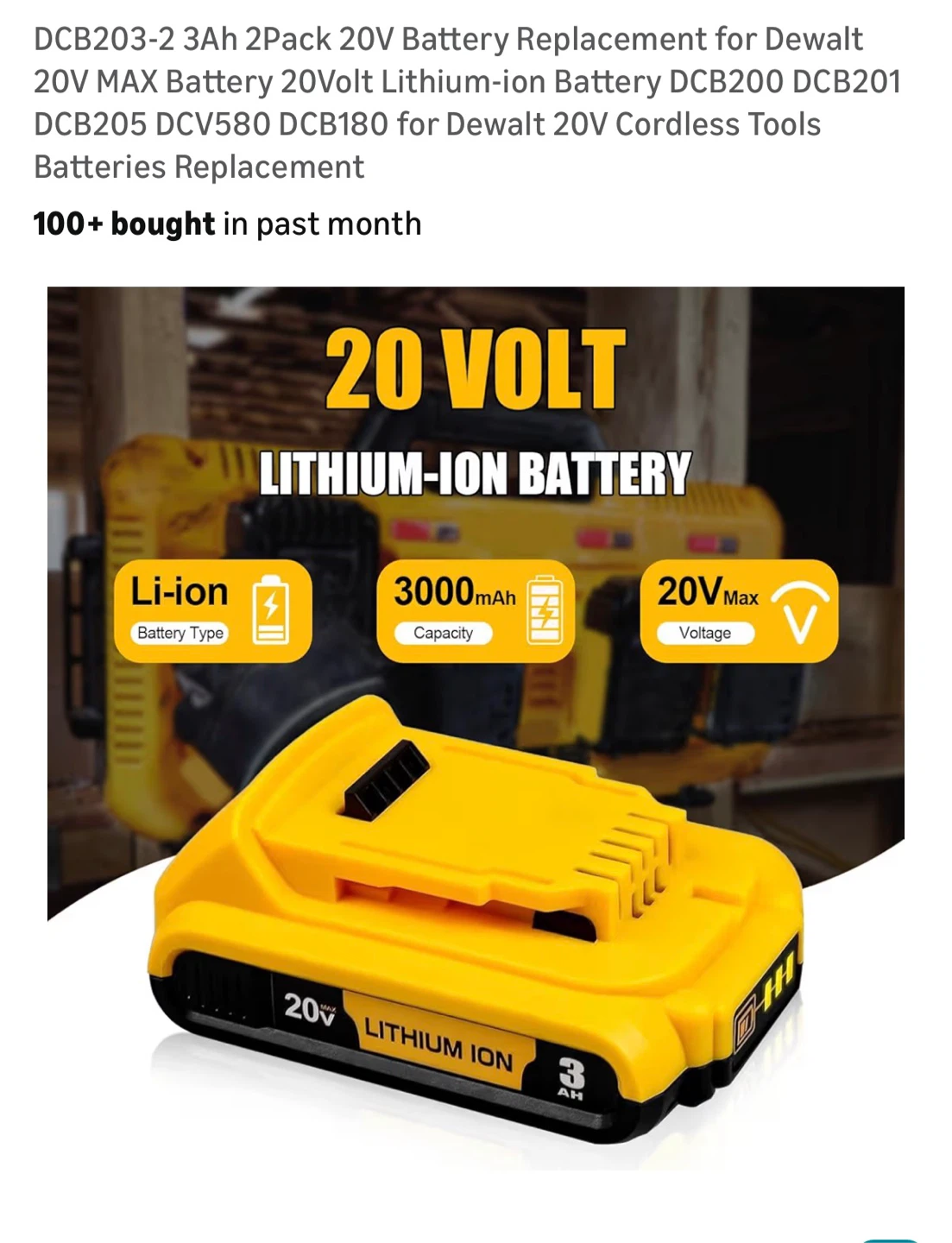 Brand New Dewalt 20V 3Ah Battery 2-Pack - photo 3