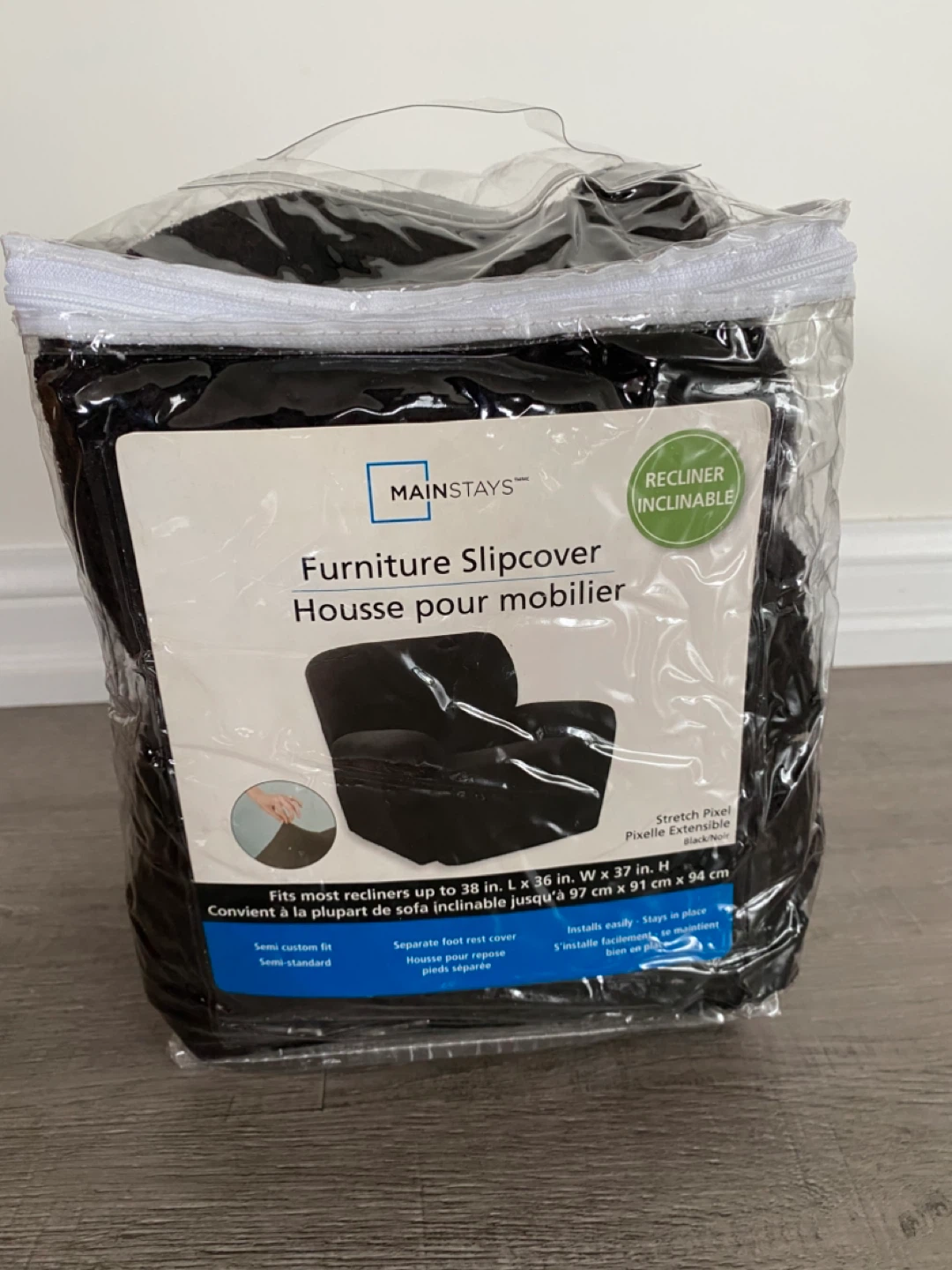 Black single chair slipcover