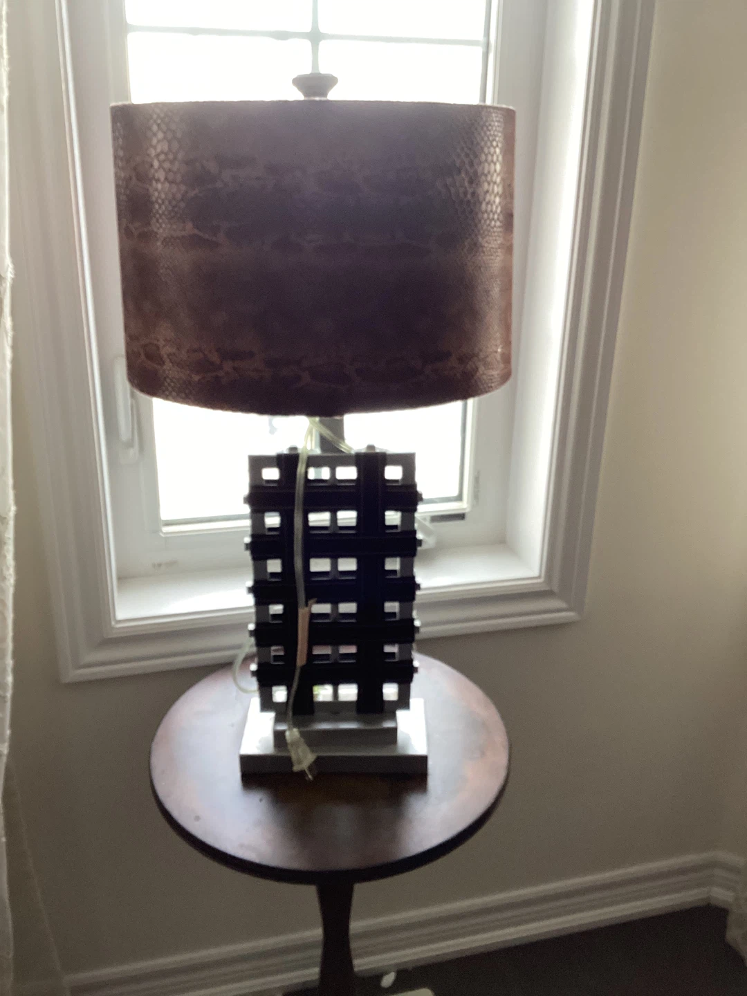 Table Lamp - Brown Shade, Black Base