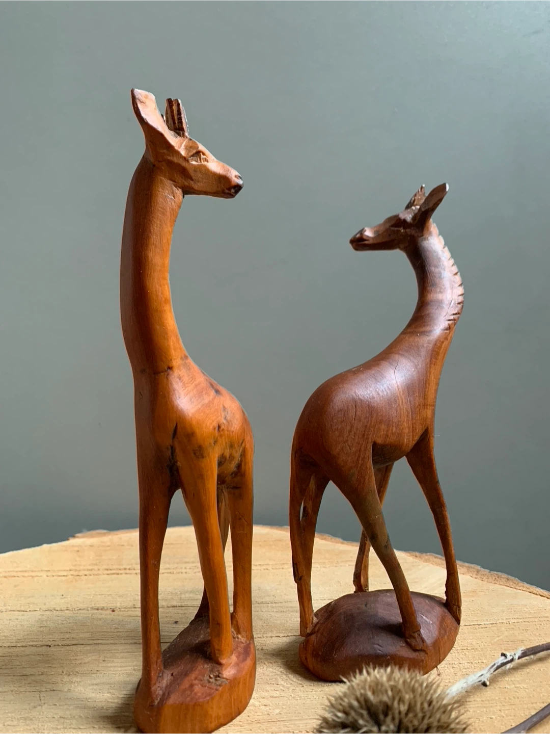 Vintage Wooden Giraffe Figurines - Set of 2 - photo 2
