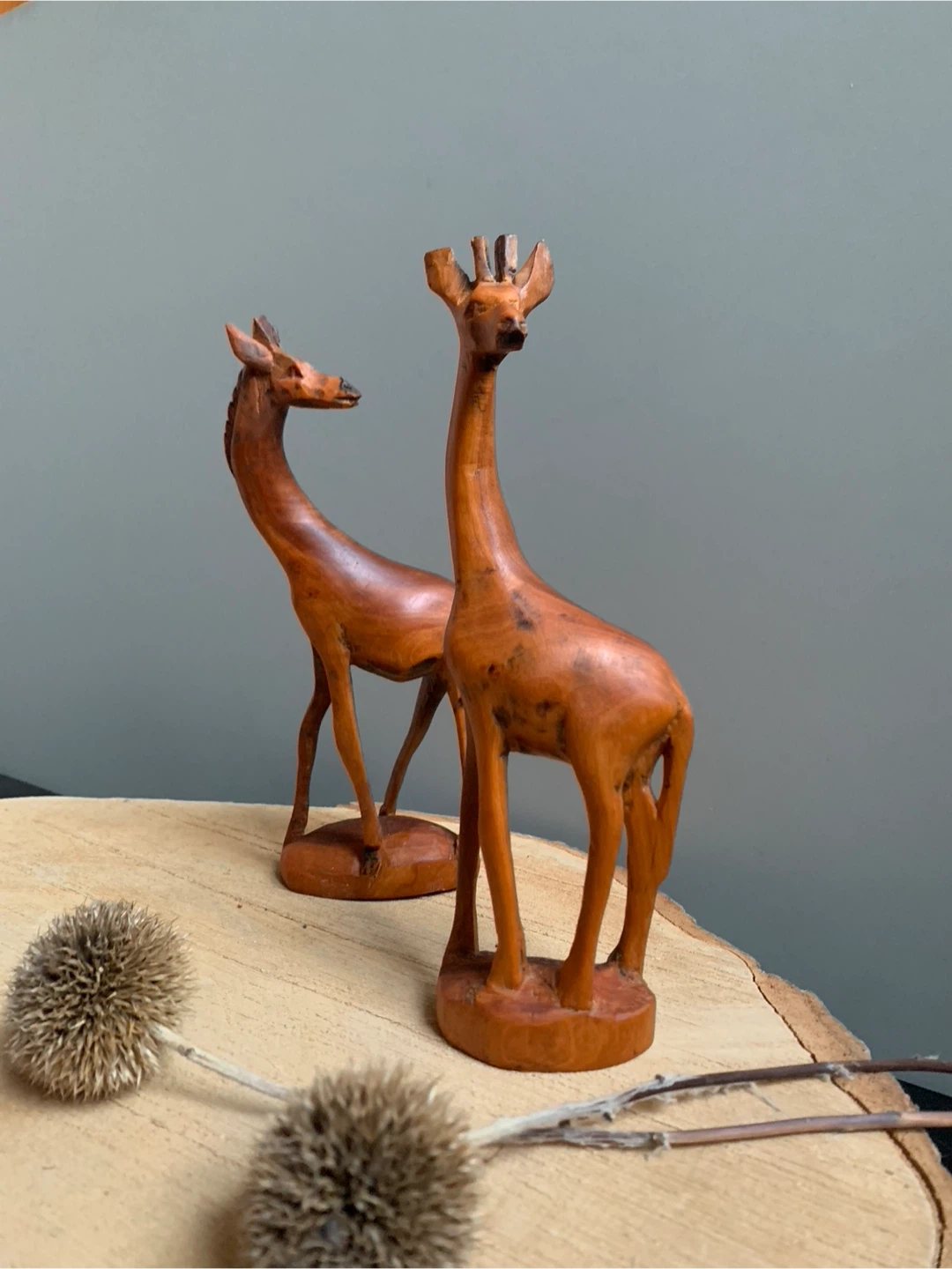 Vintage Wooden Giraffe Figurines - Set of 2 - photo 3
