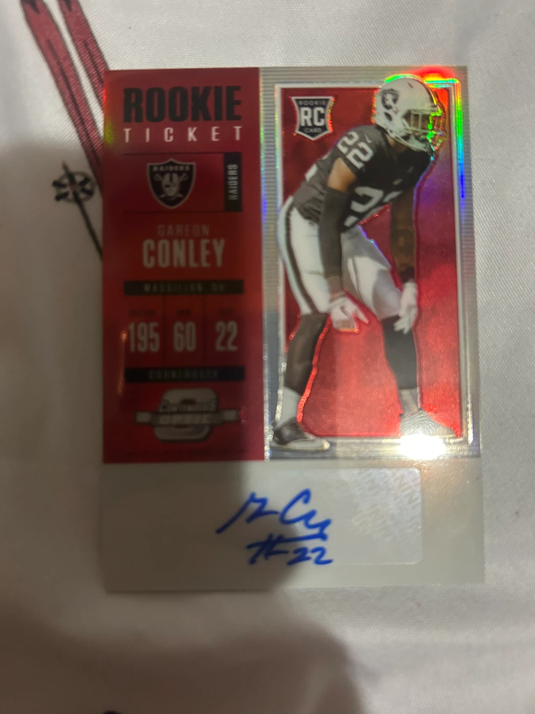 Gareon Conley Rookie Ticket Football Card