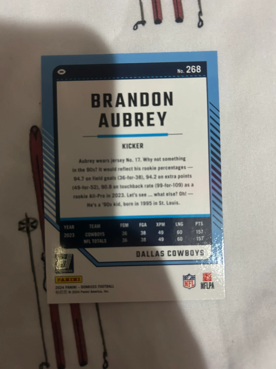 Brandon Aubrey 2024 Panini Donruss Football Card - photo 2