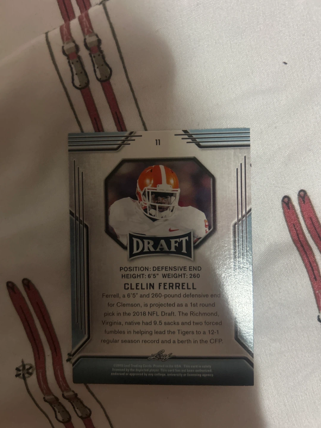 Clelin Ferrell 2019 Leaf Draft Football Card - photo 2