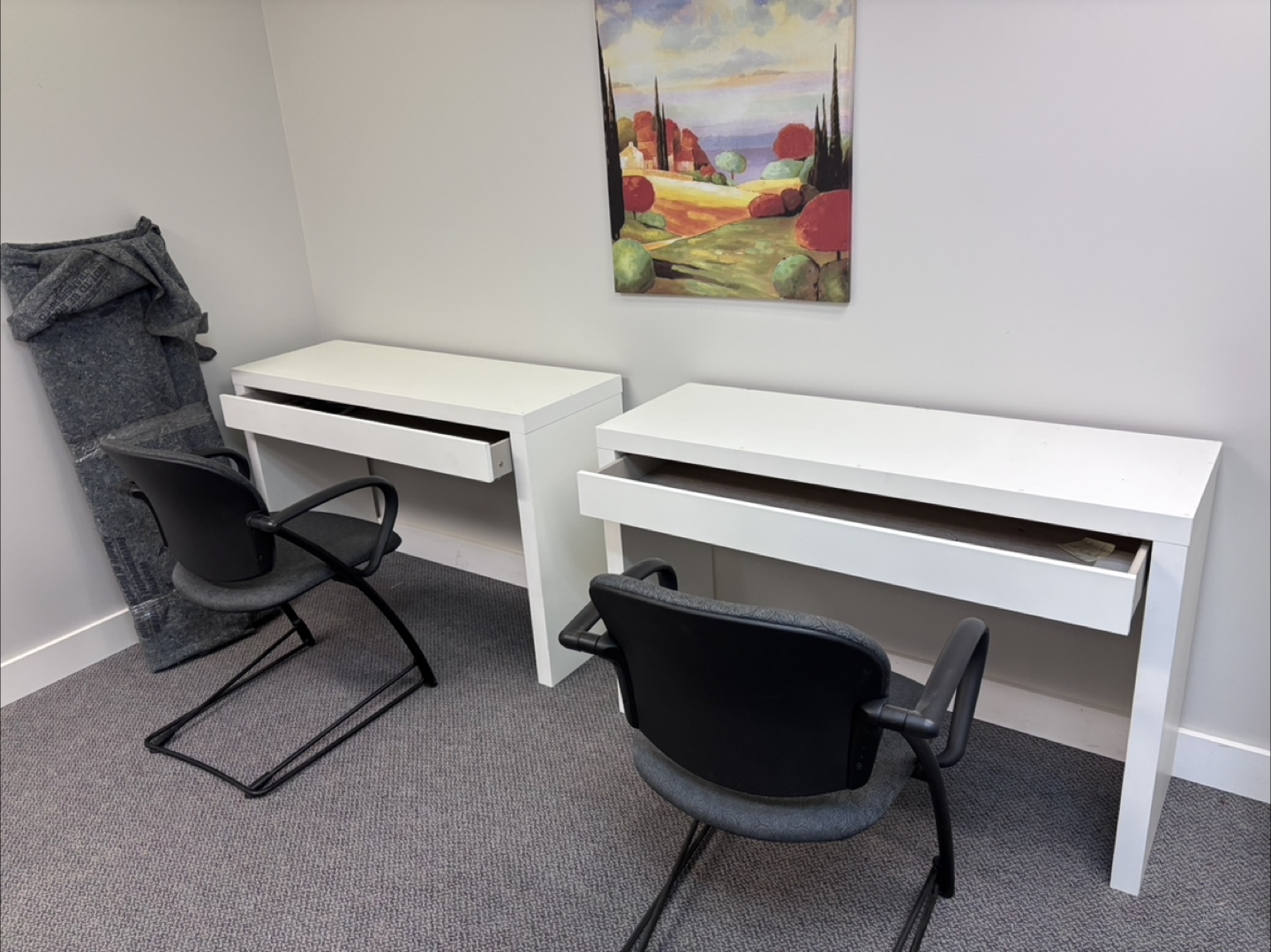 White Desk with Drawer