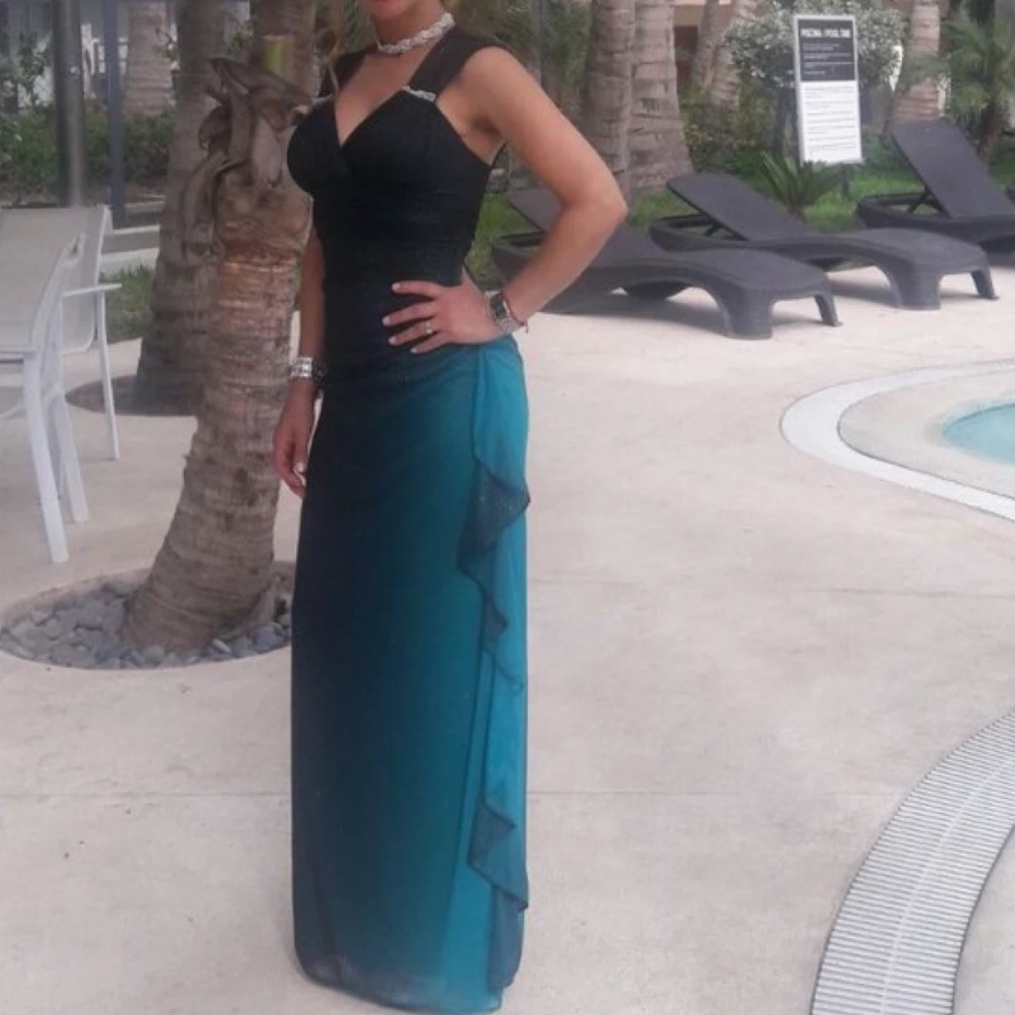 Betsy & Adam Ombre Maxi Dress - Size 4