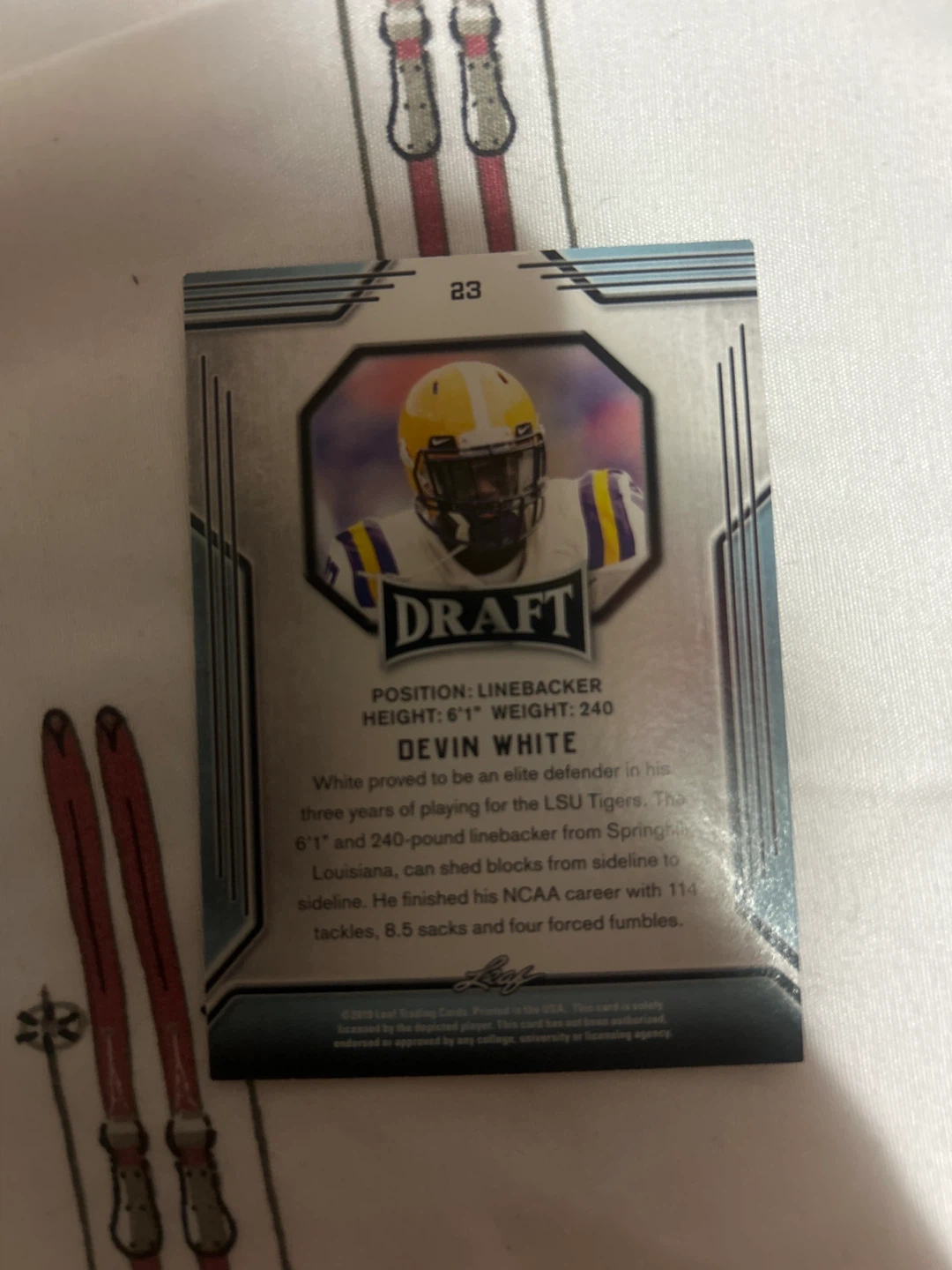 Devin White Leaf Draft Football Card - photo 2
