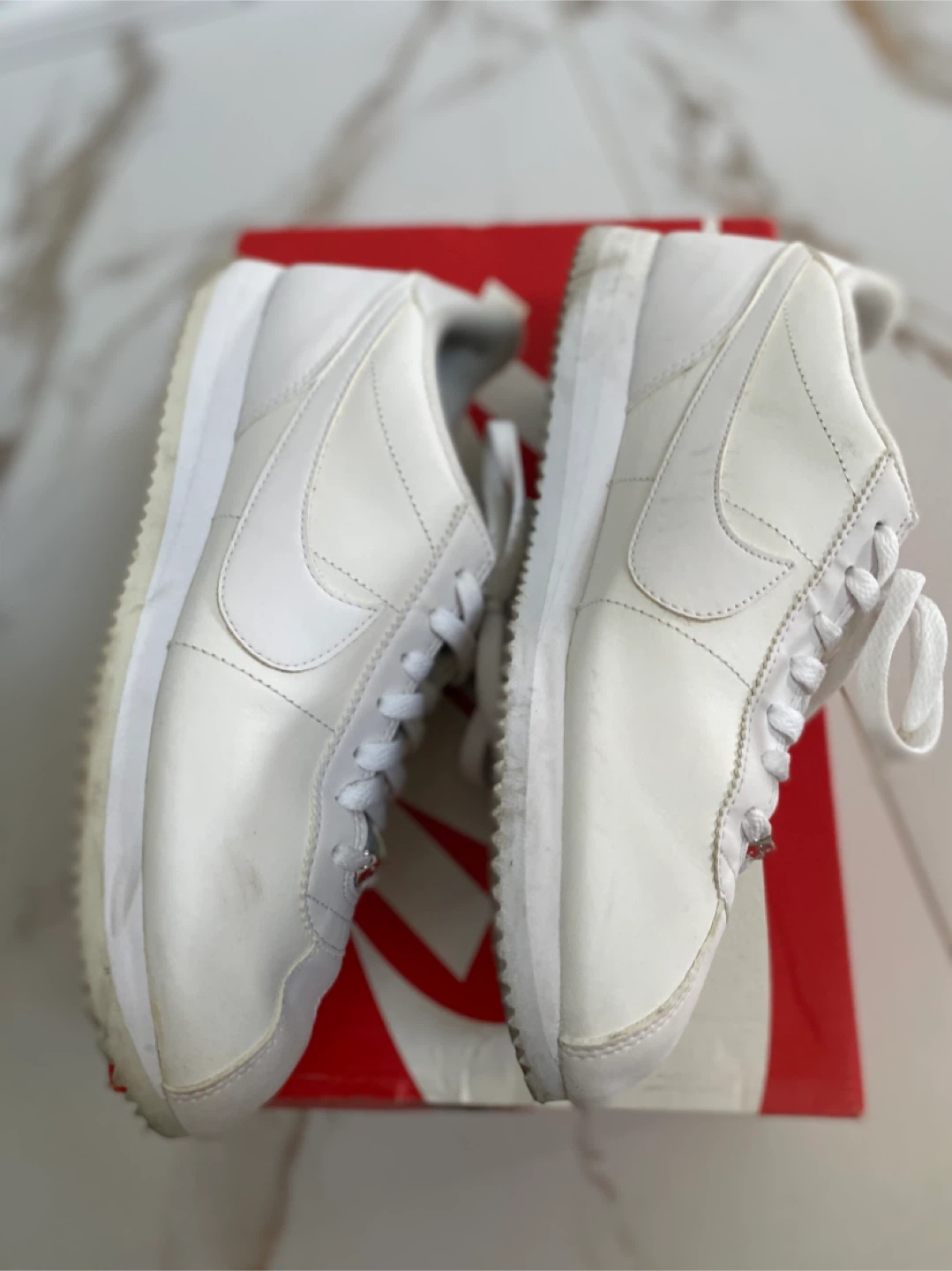 Nike Cortez Basic Leather White Shoes - Size 9.5 - photo 5
