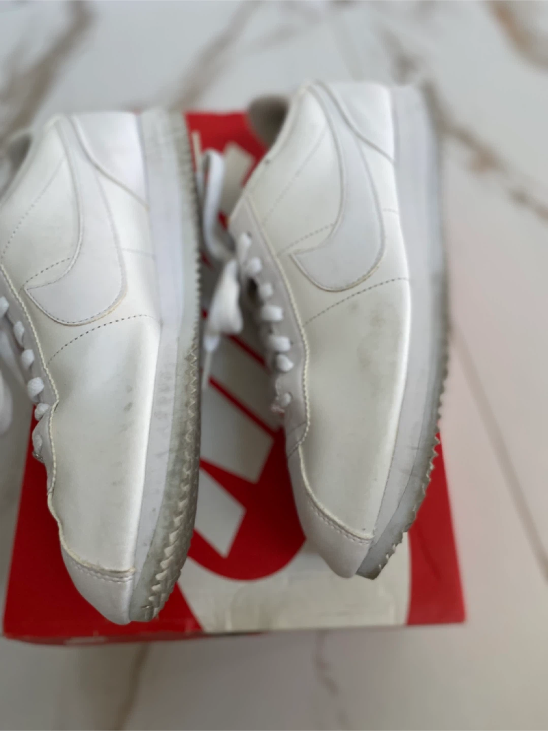 Nike Cortez Basic Leather White Shoes - Size 9.5 - photo 3