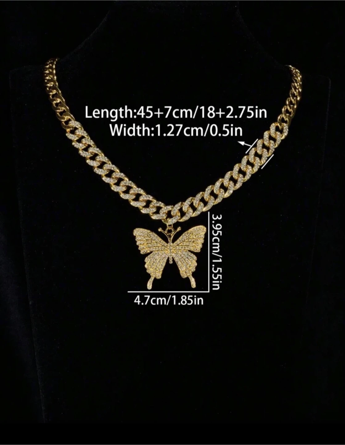 Gold Butterfly Chain Necklace & Bracelet Set - photo 4